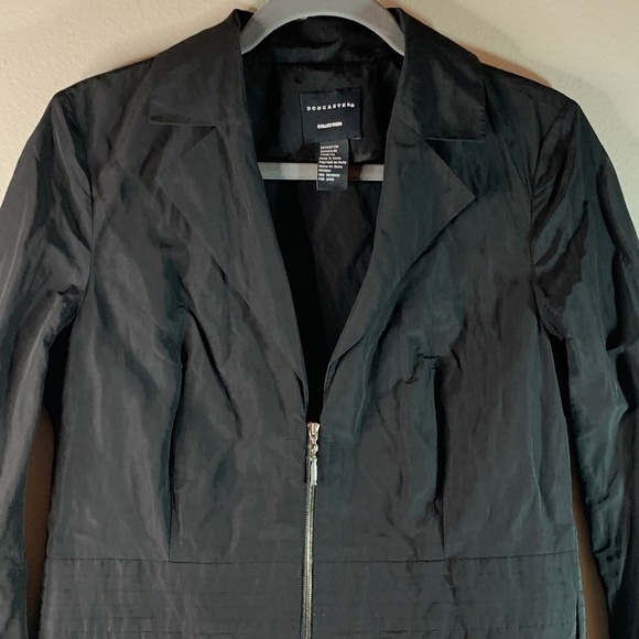 Doncaster Collection Size 8 Black Metalic Sparkle Jacket Bow in Back 3/4 Zip - Picture 4 of 13